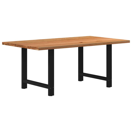 Eettafel rechthoekig 180x100x74 cm massief eikenhout lichtbruin