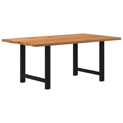 Eettafel rechthoekig 180x100x74 cm massief eikenhout lichtbruin