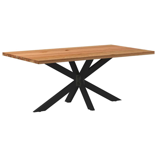 Eettafel rechthoekig 180x100x74 cm massief eikenhout lichtbruin