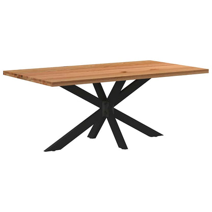 Eettafel rechthoekig 180x100x74 cm massief eikenhout lichtbruin