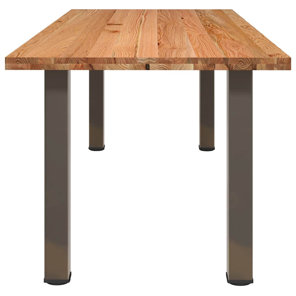 Eettafel rechthoekig 180x100x74 cm massief eikenhout lichtbruin