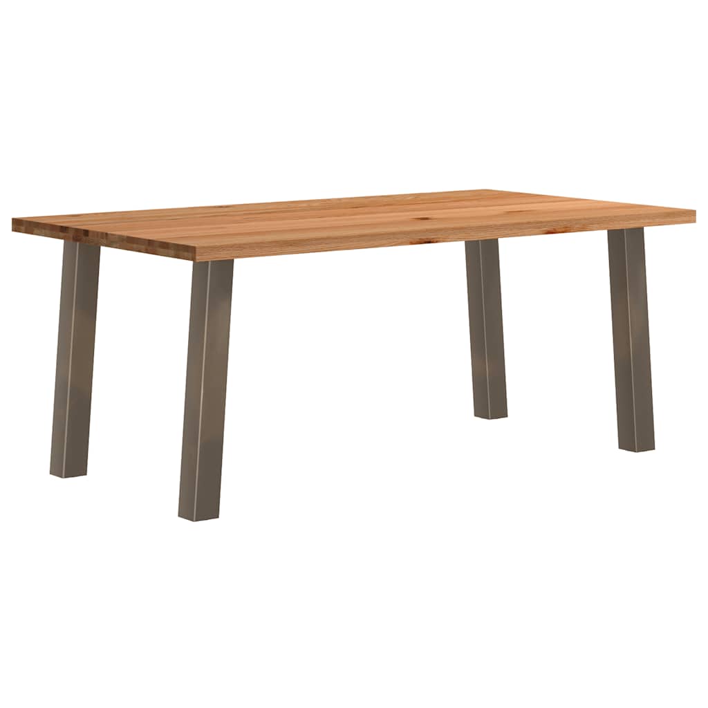 Eettafel rechthoekig 180x100x74 cm massief eikenhout lichtbruin