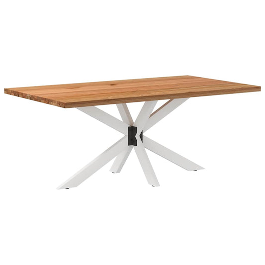 Eettafel rechthoekig 180x100x74 cm massief eikenhout lichtbruin