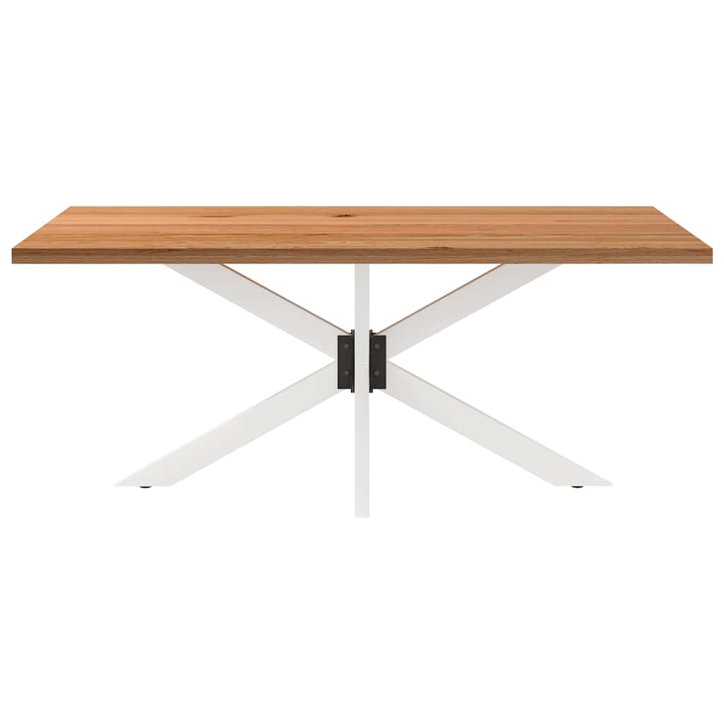Eettafel rechthoekig 180x100x74 cm massief eikenhout lichtbruin