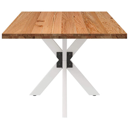 Eettafel rechthoekig 180x100x74 cm massief eikenhout lichtbruin