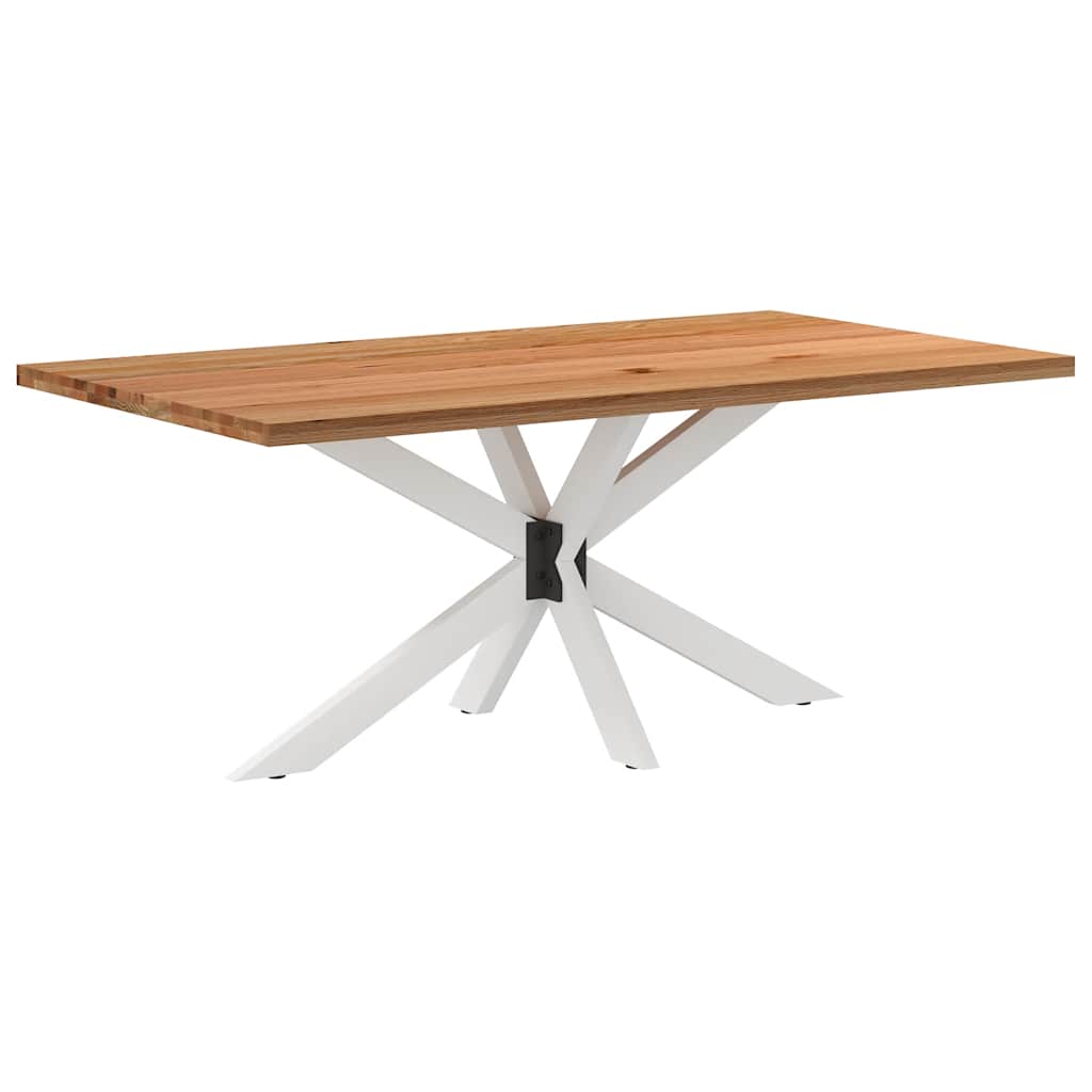Eettafel rechthoekig 180x100x74 cm massief eikenhout lichtbruin