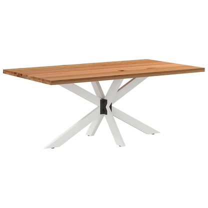 Eettafel rechthoekig 180x100x74 cm massief eikenhout lichtbruin