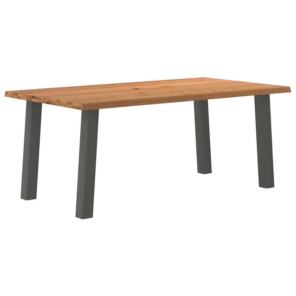 Eettafel rechthoekig 180x100x74 cm massief eikenhout lichtbruin