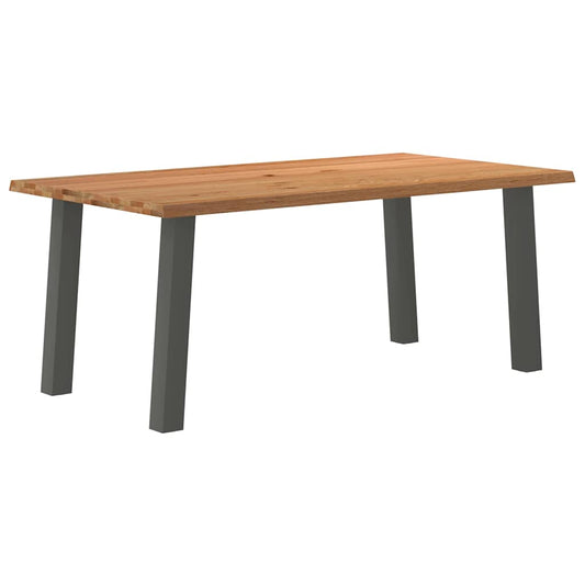 Eettafel rechthoekig 180x100x74 cm massief eikenhout lichtbruin