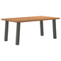 Eettafel rechthoekig 180x100x74 cm massief eikenhout lichtbruin