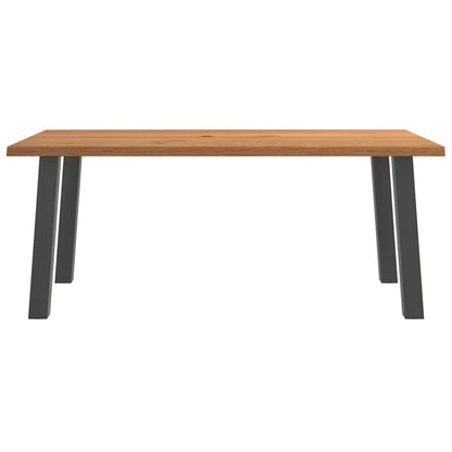 Eettafel rechthoekig 180x100x74 cm massief eikenhout lichtbruin