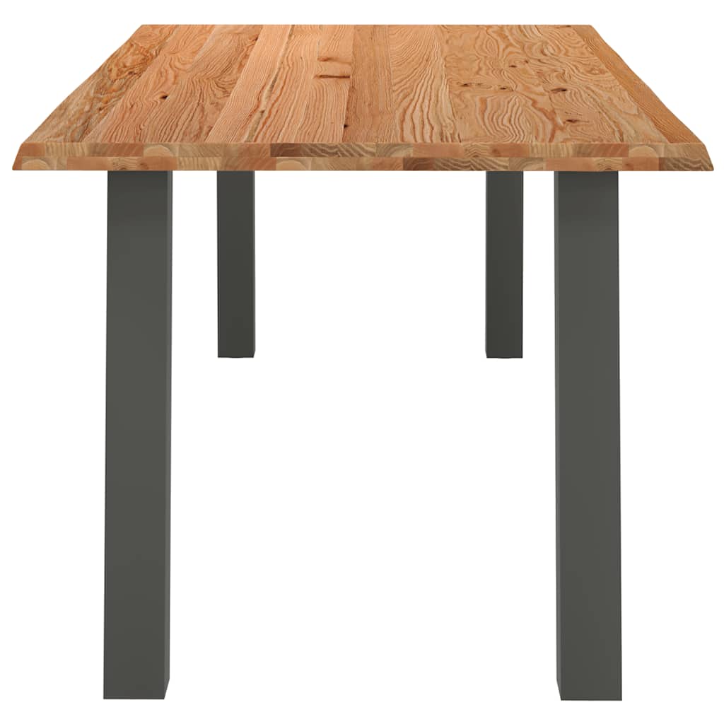 Eettafel rechthoekig 180x100x74 cm massief eikenhout lichtbruin