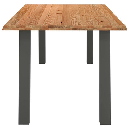 Eettafel rechthoekig 180x100x74 cm massief eikenhout lichtbruin