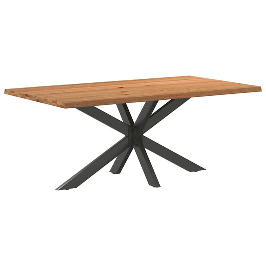 Eettafel rechthoekig 180x100x74 cm massief eikenhout lichtbruin