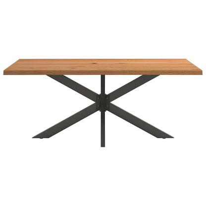 Eettafel rechthoekig 180x100x74 cm massief eikenhout lichtbruin