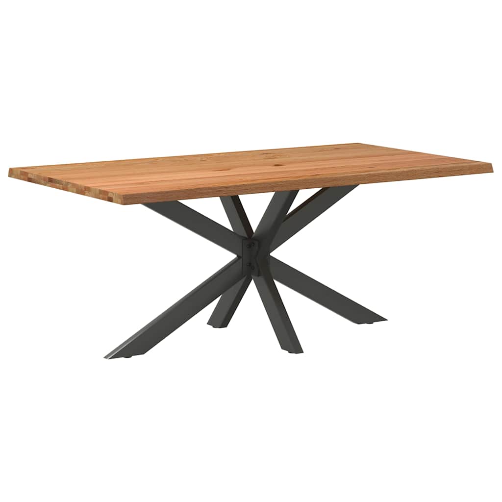 Eettafel rechthoekig 180x100x74 cm massief eikenhout lichtbruin