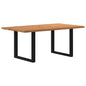 Eettafel rechthoekig 180x100x74 cm massief eikenhout lichtbruin