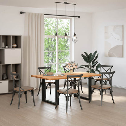 Eettafel rechthoekig 180x100x74 cm massief eikenhout lichtbruin