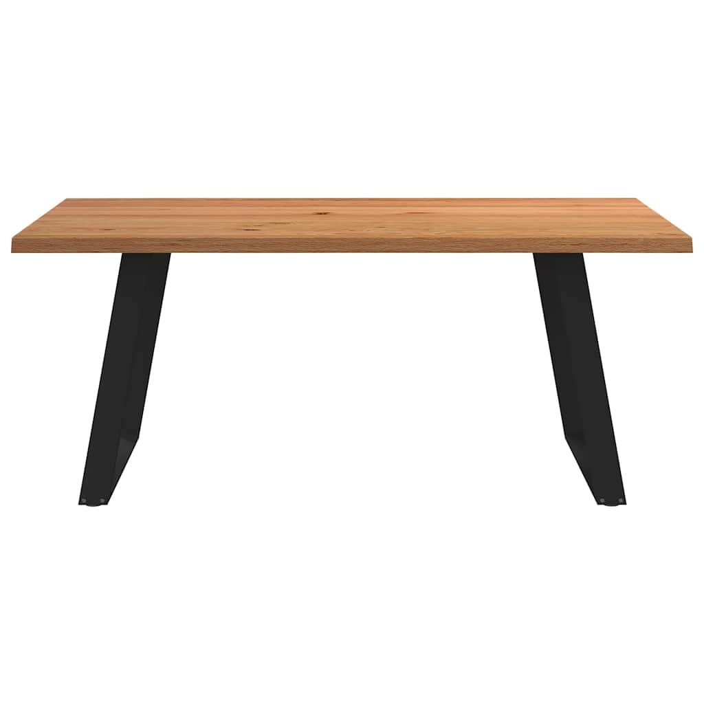 Eettafel 180x100x74 cm massief eikenhout lichtbruin