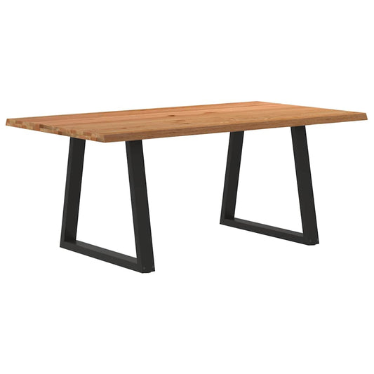 Eettafel met natuurlijke rand 180x100x74 cm massief eikenhout