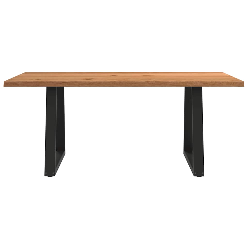 Eettafel met natuurlijke rand 180x100x74 cm massief eikenhout