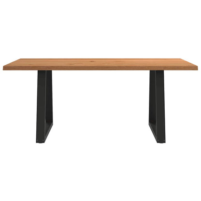 Eettafel met natuurlijke rand 180x100x74 cm massief eikenhout
