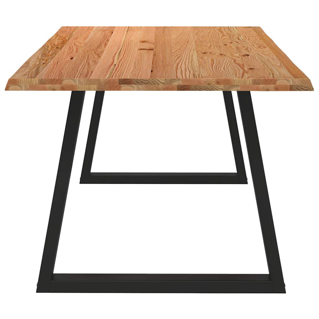 Eettafel met natuurlijke rand 180x100x74 cm massief eikenhout