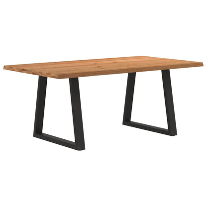 Eettafel met natuurlijke rand 180x100x74 cm massief eikenhout