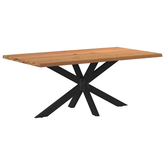 Eettafel rechthoekig 180x100x74 cm massief eikenhout lichtbruin