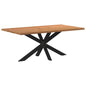 Eettafel rechthoekig 180x100x74 cm massief eikenhout lichtbruin
