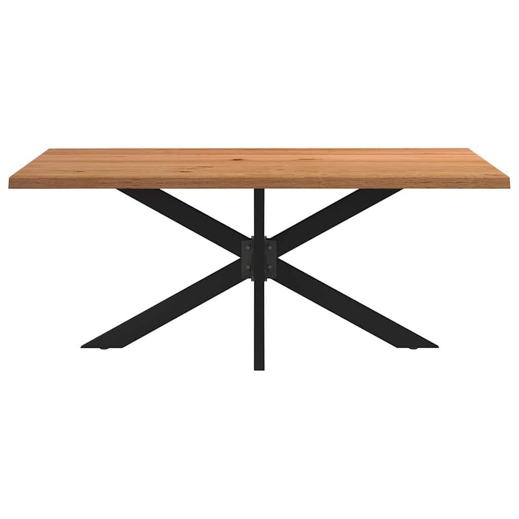 Eettafel rechthoekig 180x100x74 cm massief eikenhout lichtbruin