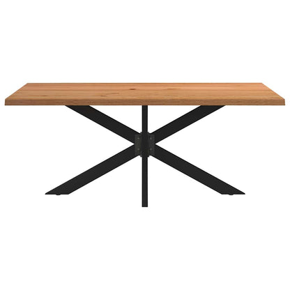 Eettafel rechthoekig 180x100x74 cm massief eikenhout lichtbruin