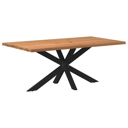 Eettafel rechthoekig 180x100x74 cm massief eikenhout lichtbruin