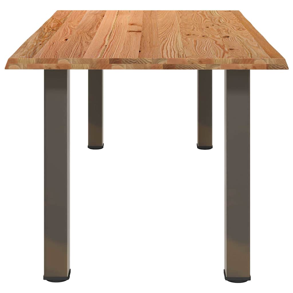 Eettafel rechthoekig 180x100x74 cm massief eikenhout lichtbruin