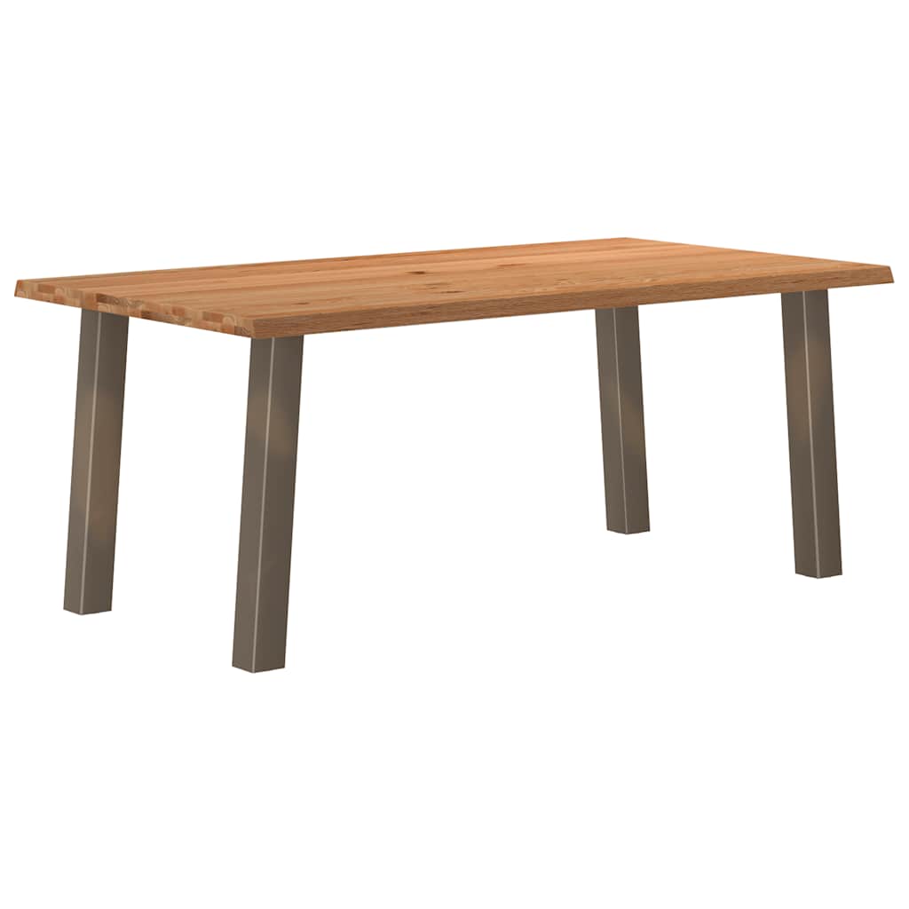 Eettafel rechthoekig 180x100x74 cm massief eikenhout lichtbruin