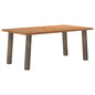 Eettafel rechthoekig 180x100x74 cm massief eikenhout lichtbruin