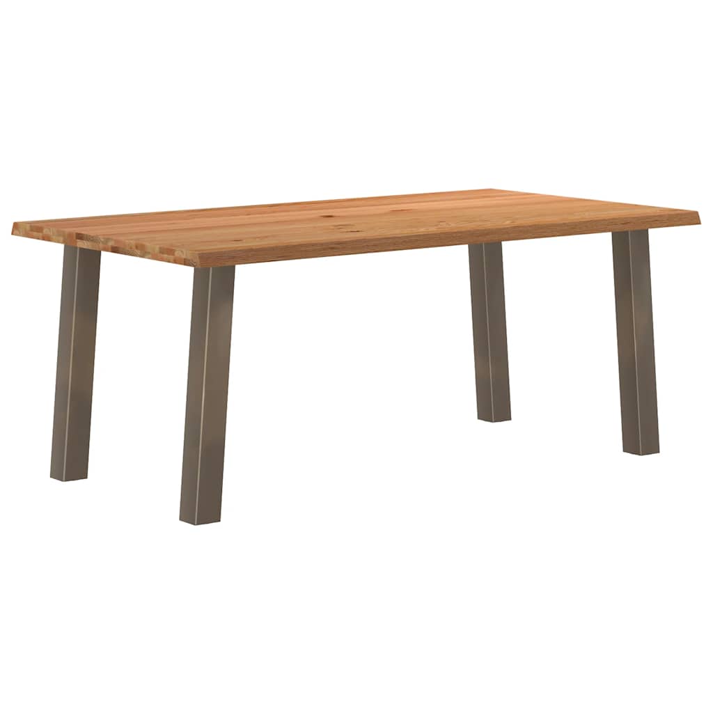 Eettafel rechthoekig 180x100x74 cm massief eikenhout lichtbruin