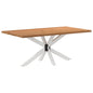 Eettafel rechthoekig 180x100x74 cm massief eikenhout lichtbruin