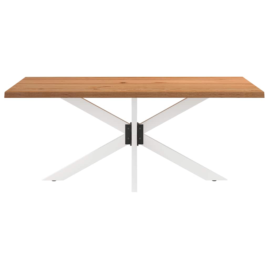 Eettafel rechthoekig 180x100x74 cm massief eikenhout lichtbruin