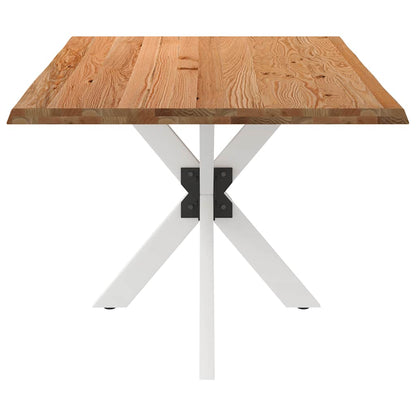 Eettafel rechthoekig 180x100x74 cm massief eikenhout lichtbruin