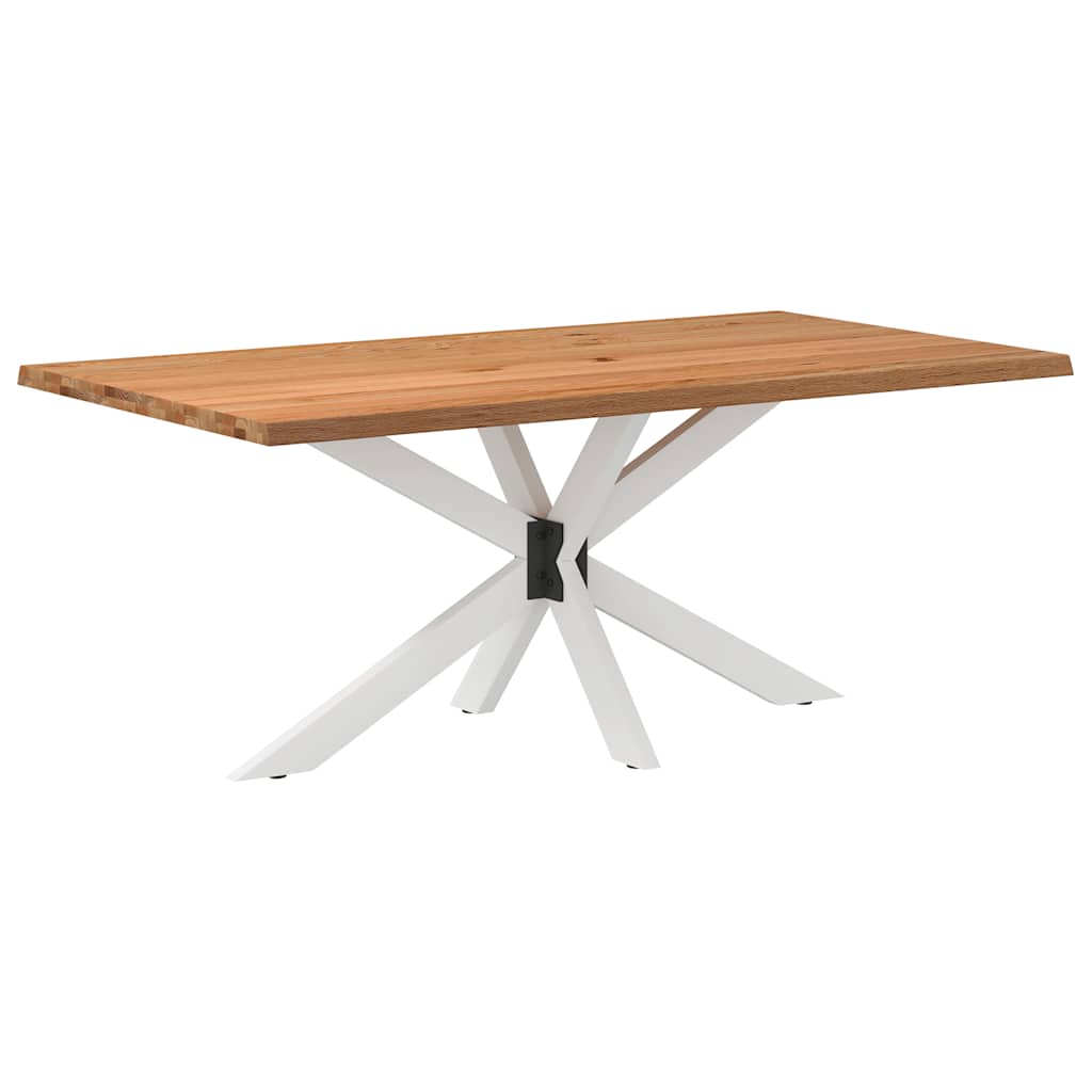 Eettafel rechthoekig 180x100x74 cm massief eikenhout lichtbruin