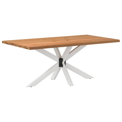 Eettafel rechthoekig 180x100x74 cm massief eikenhout lichtbruin