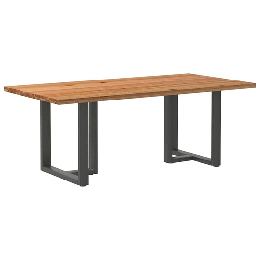 Eettafel rechthoekig 200x100x74 cm massief eikenhout lichtbruin