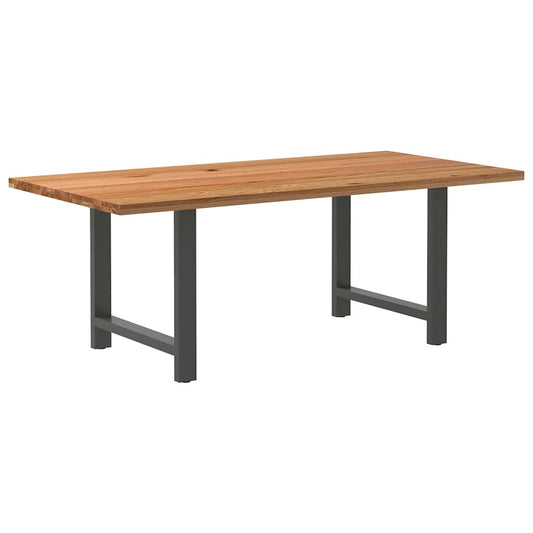 Eettafel rechthoekig 200x100x74 cm massief eikenhout lichtbruin