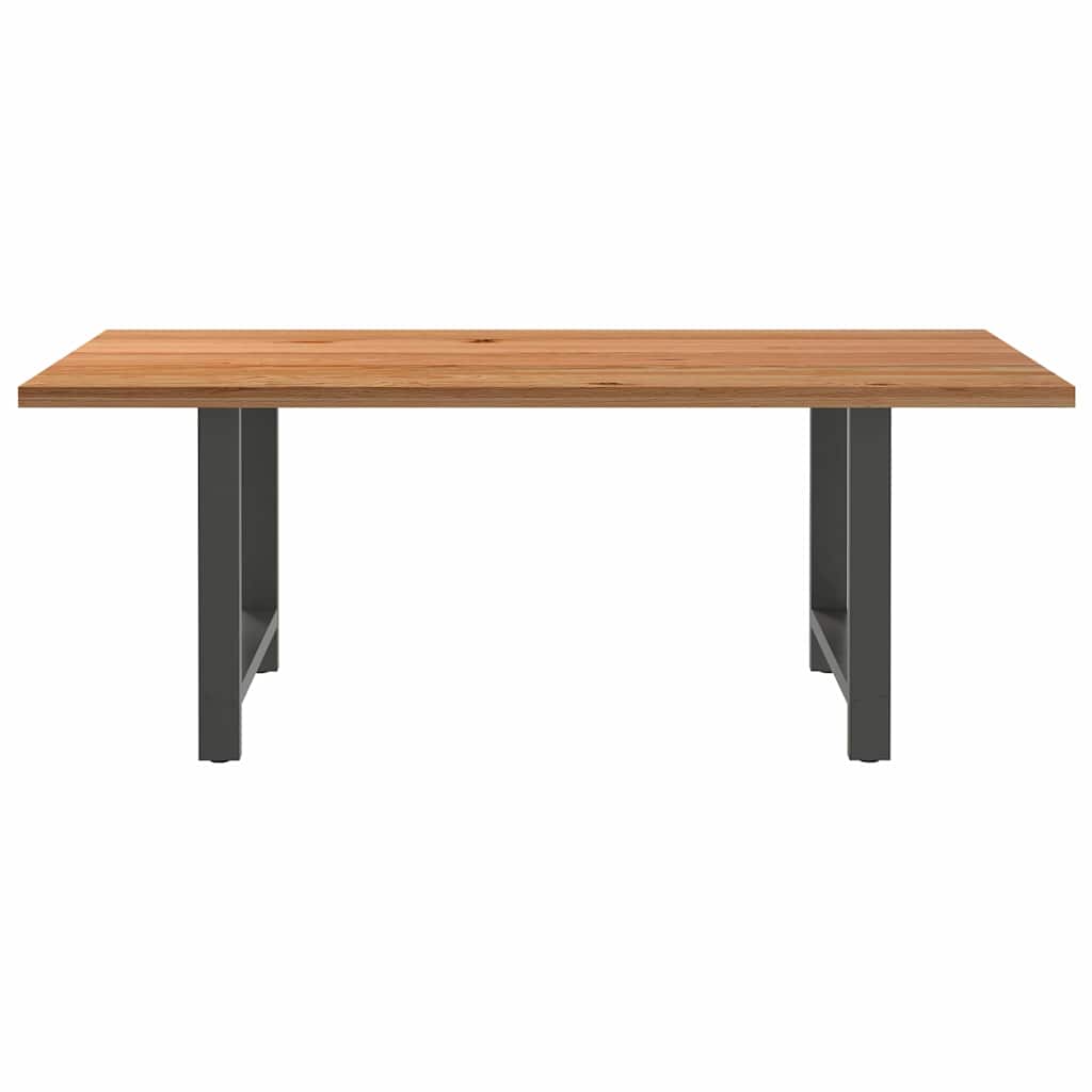 Eettafel rechthoekig 200x100x74 cm massief eikenhout lichtbruin