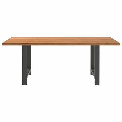 Eettafel rechthoekig 200x100x74 cm massief eikenhout lichtbruin