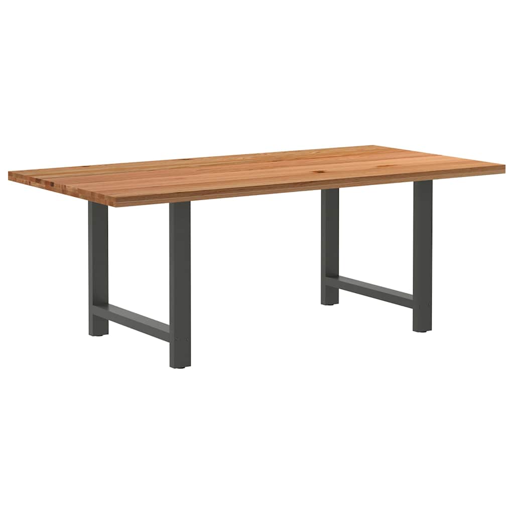 Eettafel rechthoekig 200x100x74 cm massief eikenhout lichtbruin