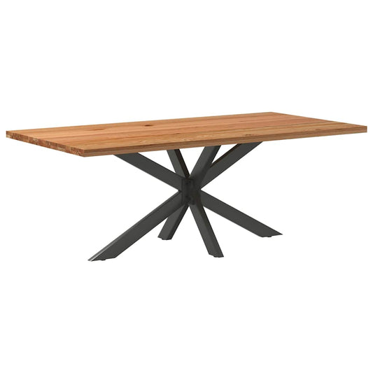 Eettafel rechthoekig 200x100x74 cm massief eikenhout lichtbruin