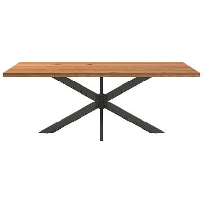 Eettafel rechthoekig 200x100x74 cm massief eikenhout lichtbruin