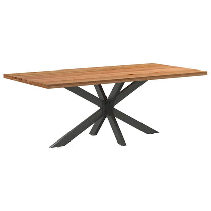 Eettafel rechthoekig 200x100x74 cm massief eikenhout lichtbruin